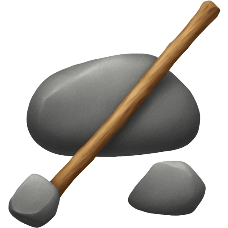 Two rocks and a stick emoji