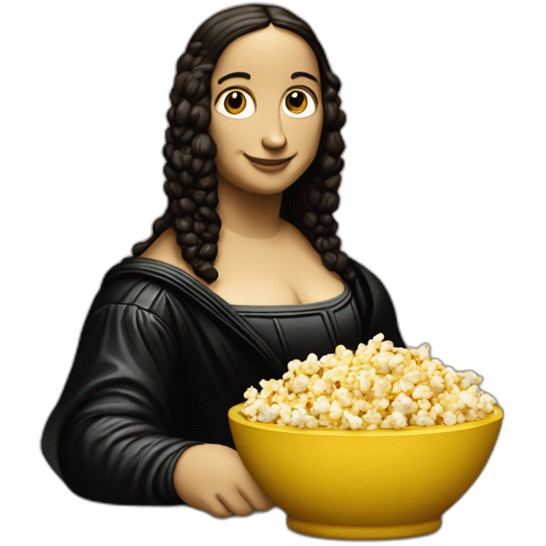 Mona-Lisa-eating-popcorn emoji