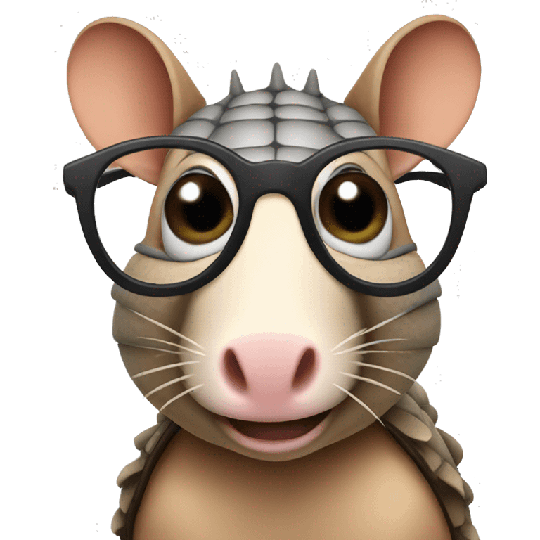 Armadillo with glasses emoji