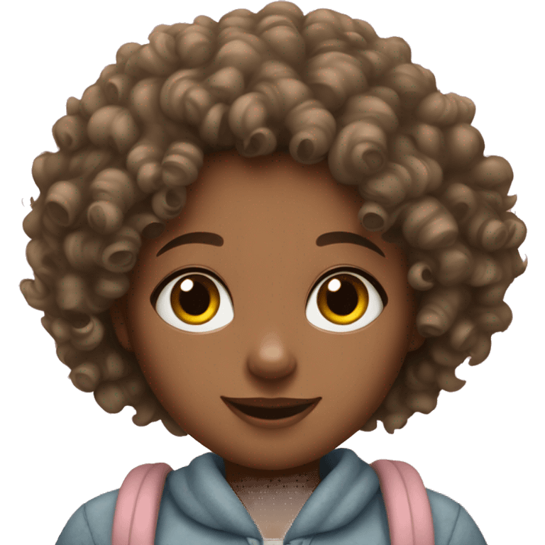 Curly haired girl with rabbit  emoji