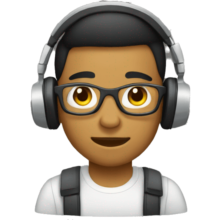 Joven con audifonos emoji