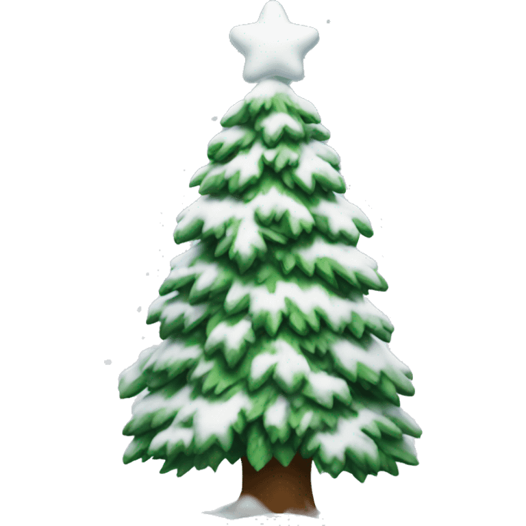 Christmas tree covered in snow  emoji