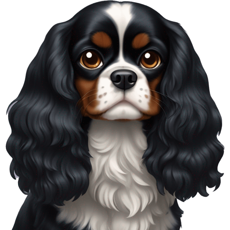 all black Cavalier King Charles spaniel.  emoji