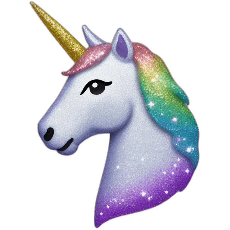 Unicorn made out of glitter emoji