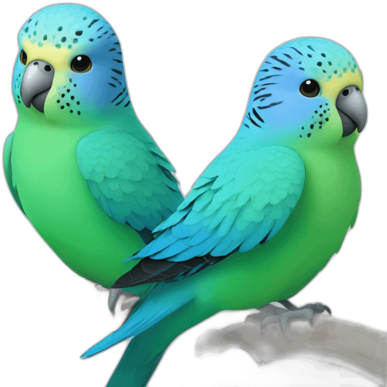 blue and green budgerigars emoji