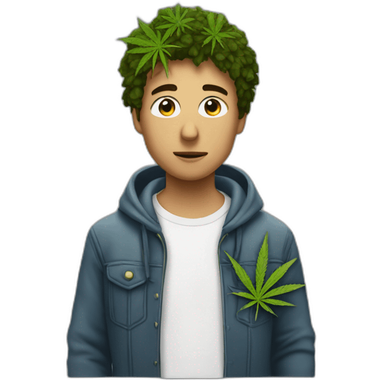 Jeune homme qui fume de la weed emoji