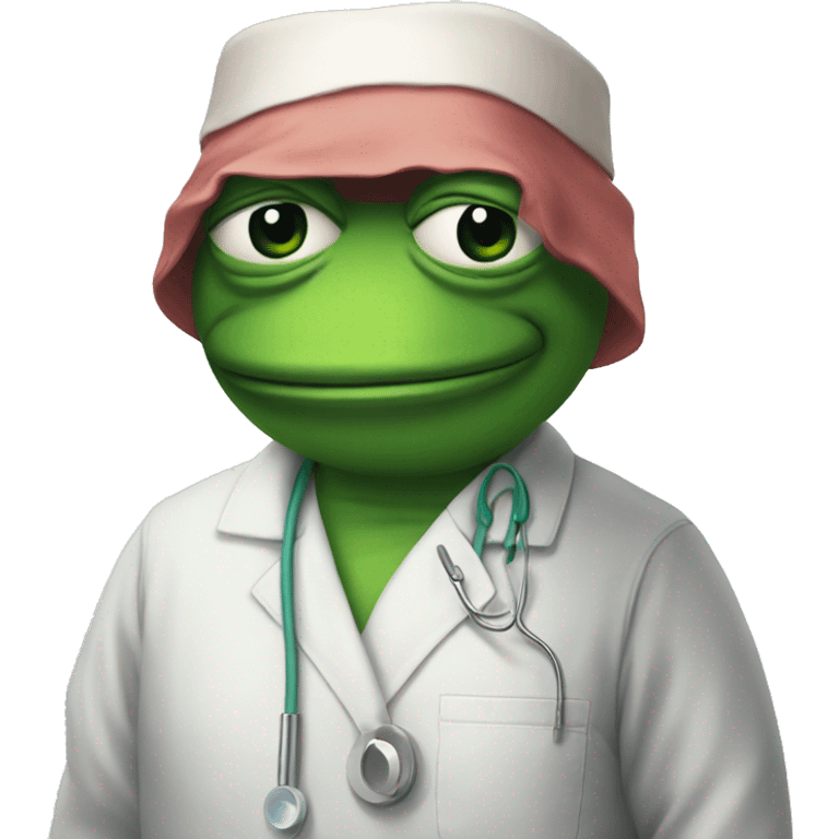 Pepe wearing surgery clothes emoji