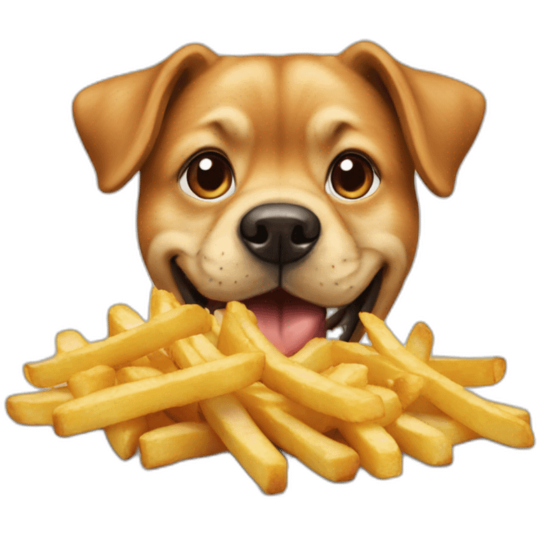 dog eating fries emoji