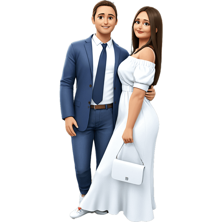 casual outdoor couple portrait emoji