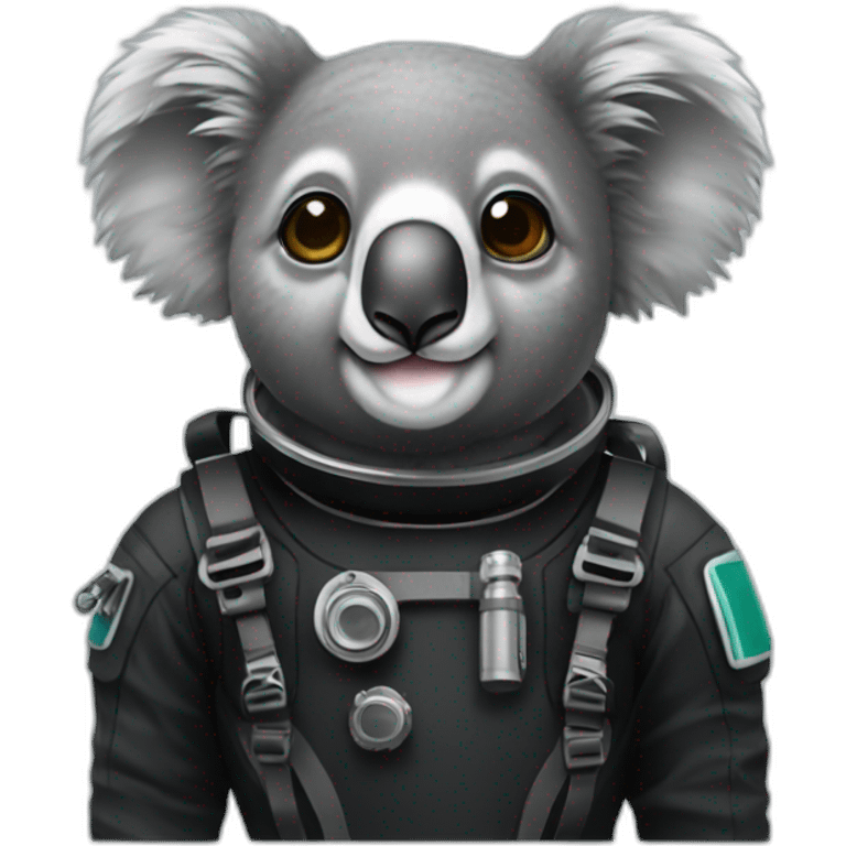 koala in black diving suit emoji