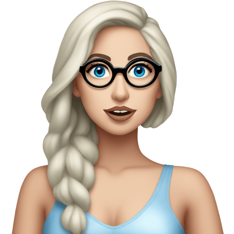 :lady-gaga-sing: blue eyes wearing glasses  emoji