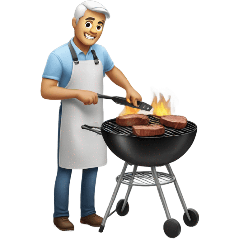 Man cooking steak emoji