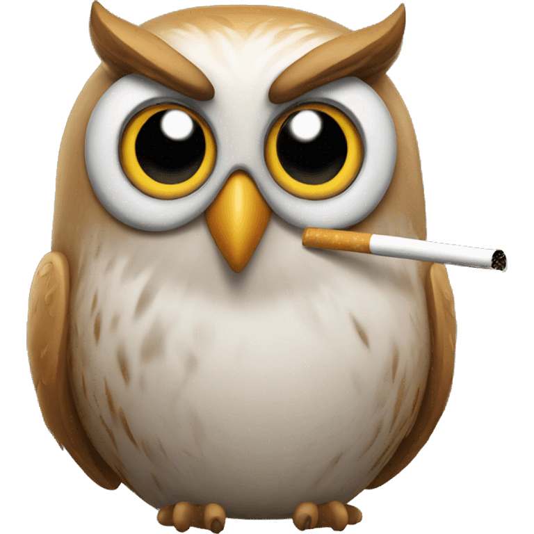 Owl smoking  emoji