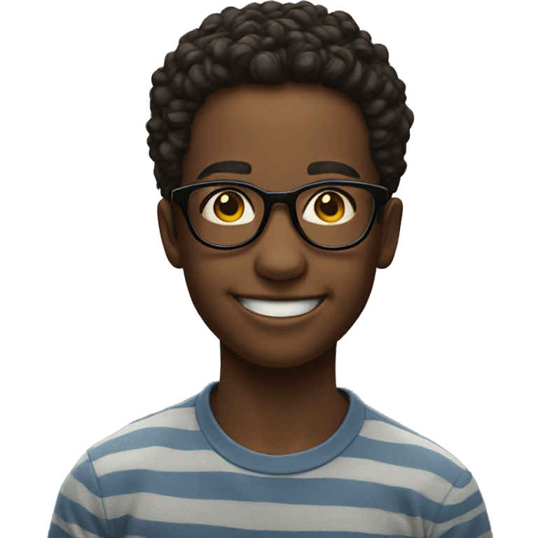 smiling boy in glasses portrait as an emoji emoji