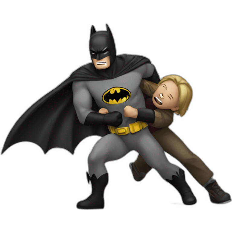 batman punching homeless emoji