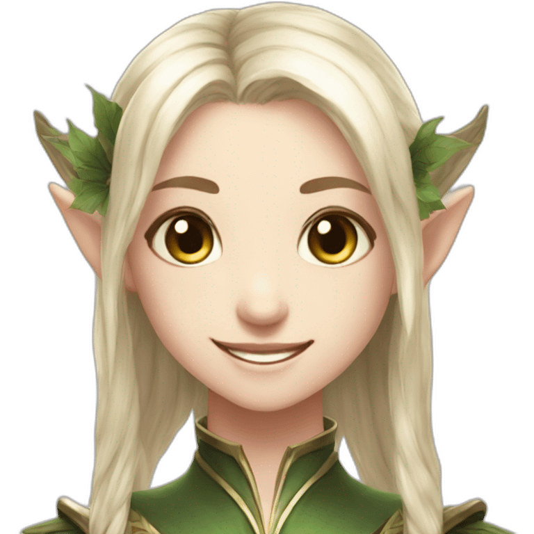 Lineage 2, elf girl, smile emoji