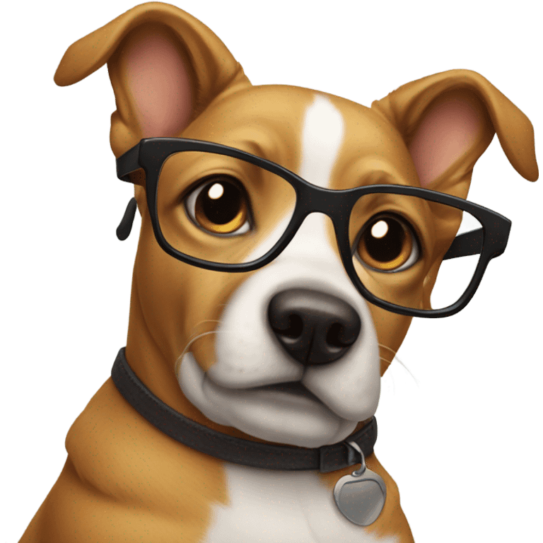 dog wearing glasses emoji