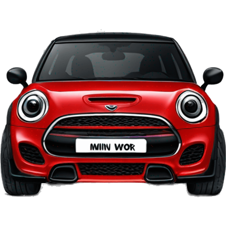 Red mini cooper John Cooper works edition with black rims emoji