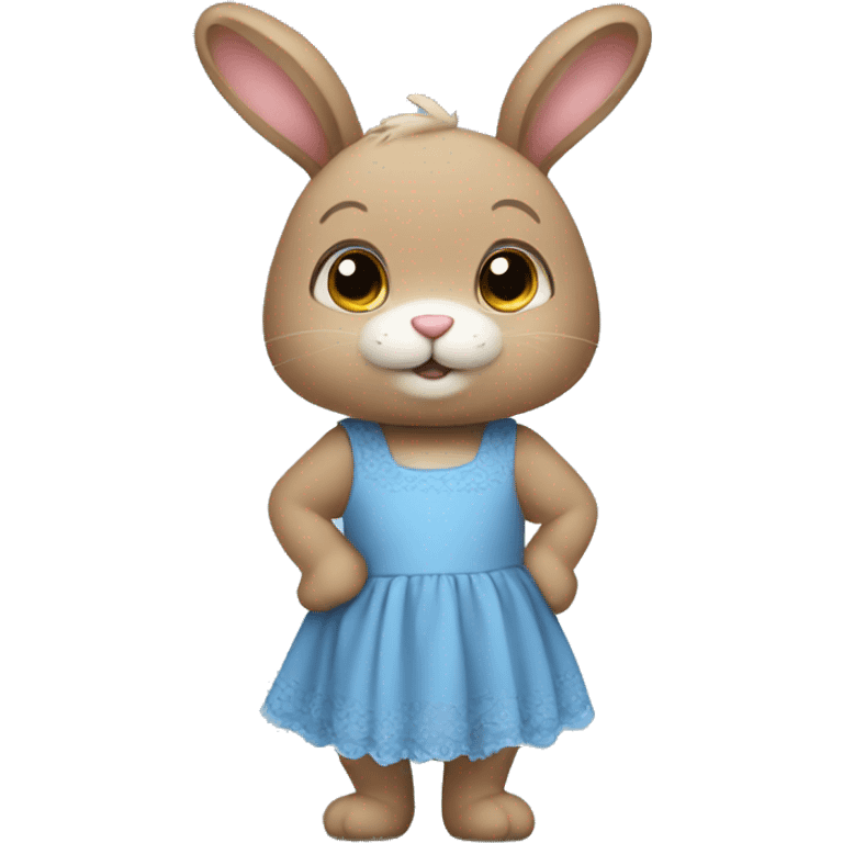  bunny as teddy with blue dress  emoji