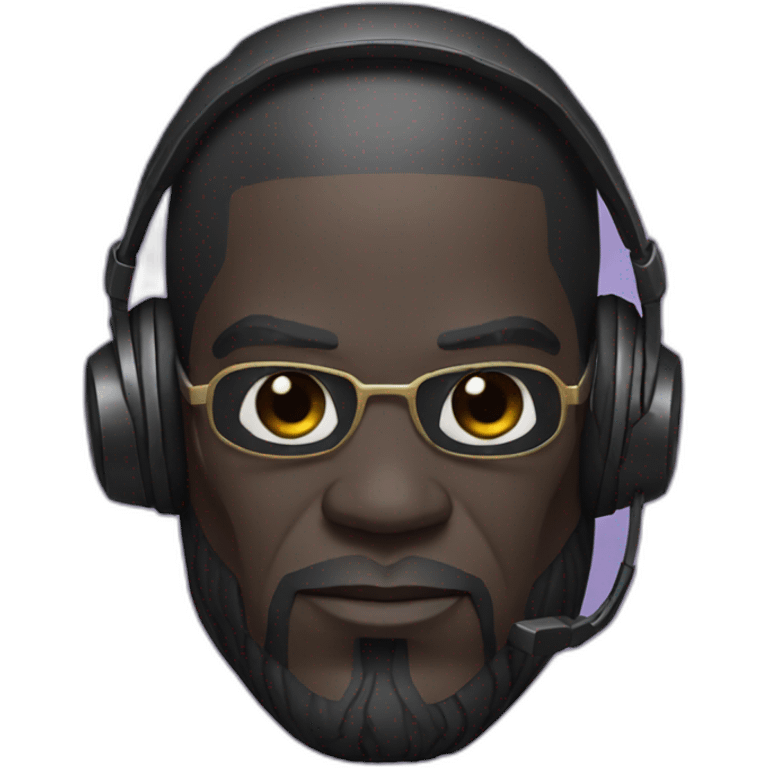 Black thanos with headphones  emoji