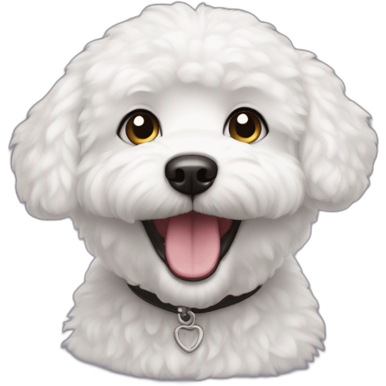 A happy bichon emoji