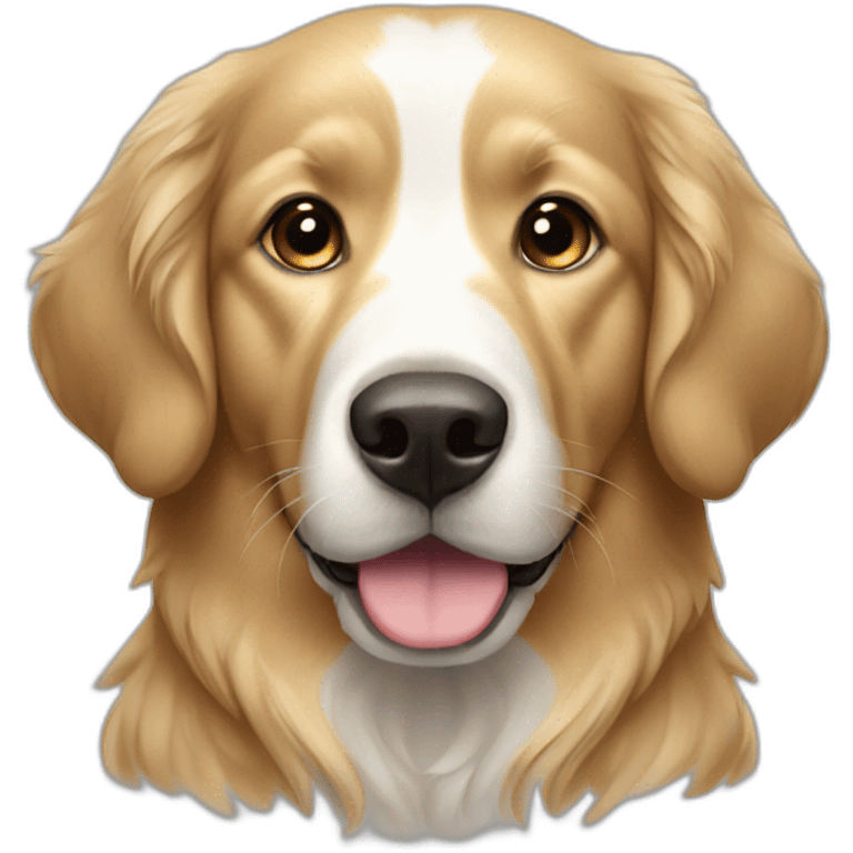 black golden retriever, white spot around nose, no brown emoji