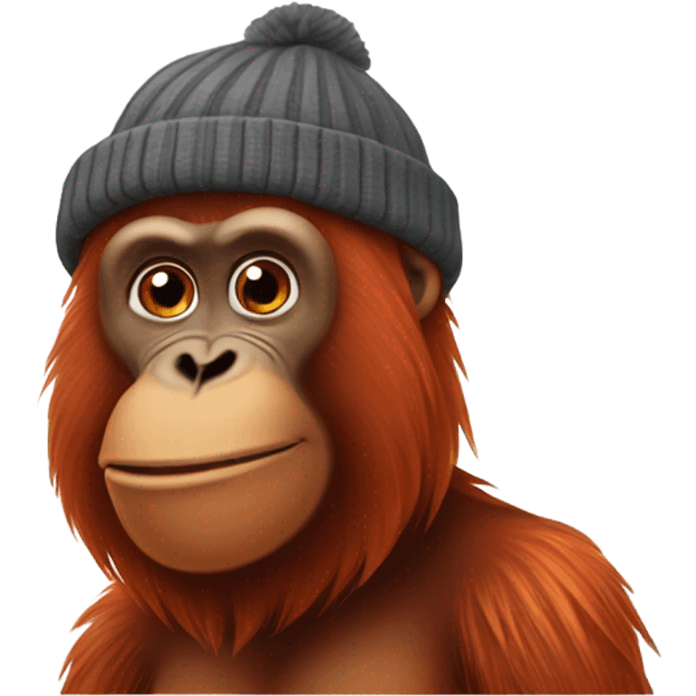 Orangutan wearing a beanie emoji