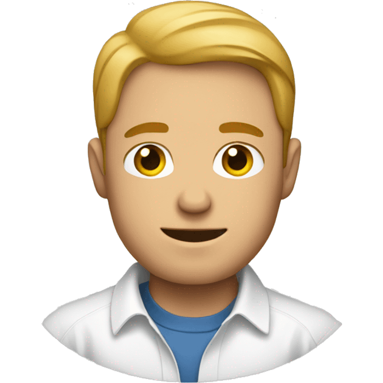 a white man holding the collar of his shirt emoji