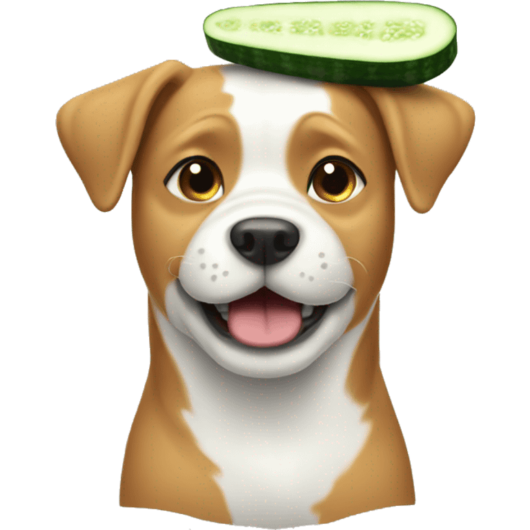 Dog having cucumber slice  emoji