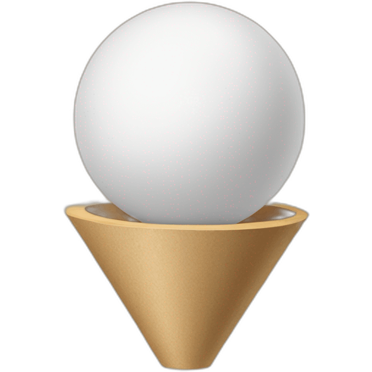 white ball on top of wooden cone emoji