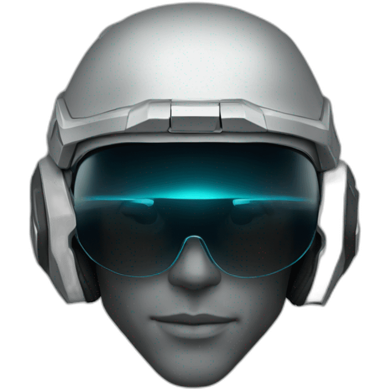 Halo helmet wearing black glasses emoji