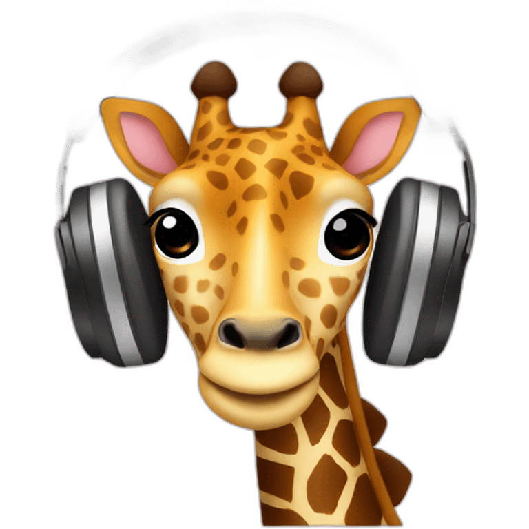 Giraffe headphones emoji