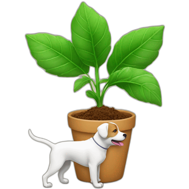 Plant being eaten by dog emoji