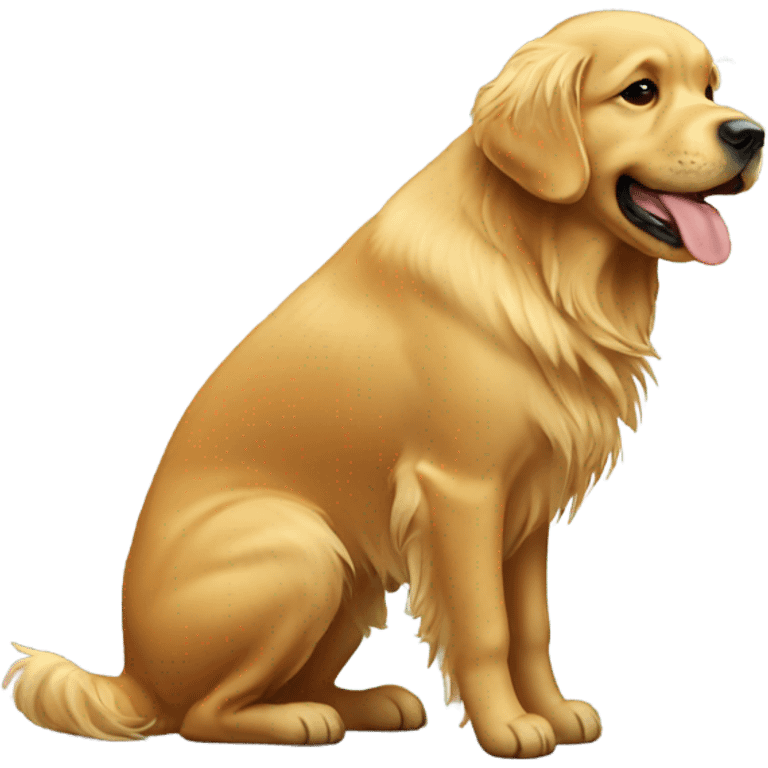 Golden retriever pooping emoji