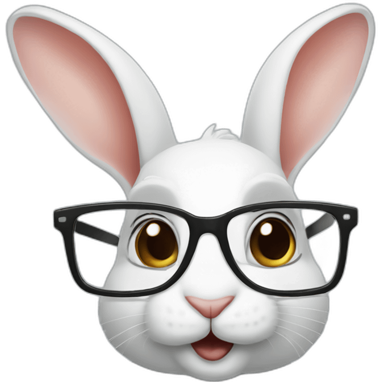 rabbit with glasses holding an ipad emoji