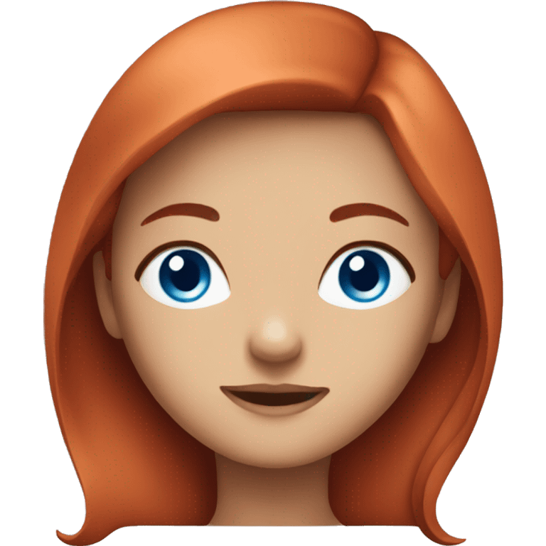 a girl with blue eyes, straight red hair emoji