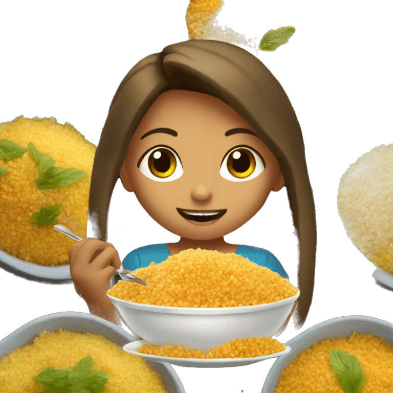 girl eating tunisian couscous emoji