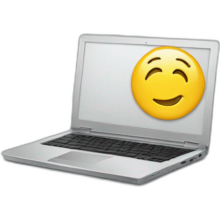 Laptop with smiley face emoji