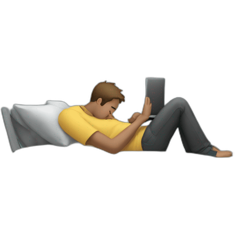 a guy who fall asleeping on his laptop emoji