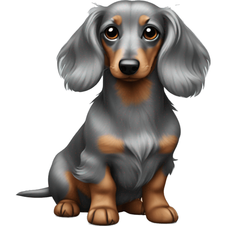 Fluffy dachshund grey  emoji