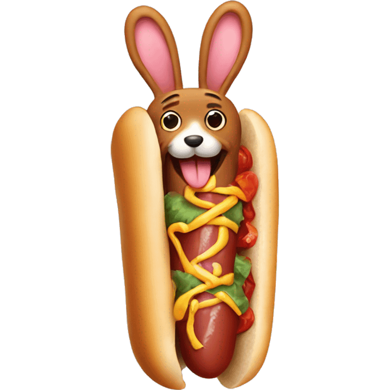 Hotdog with bunny emoji