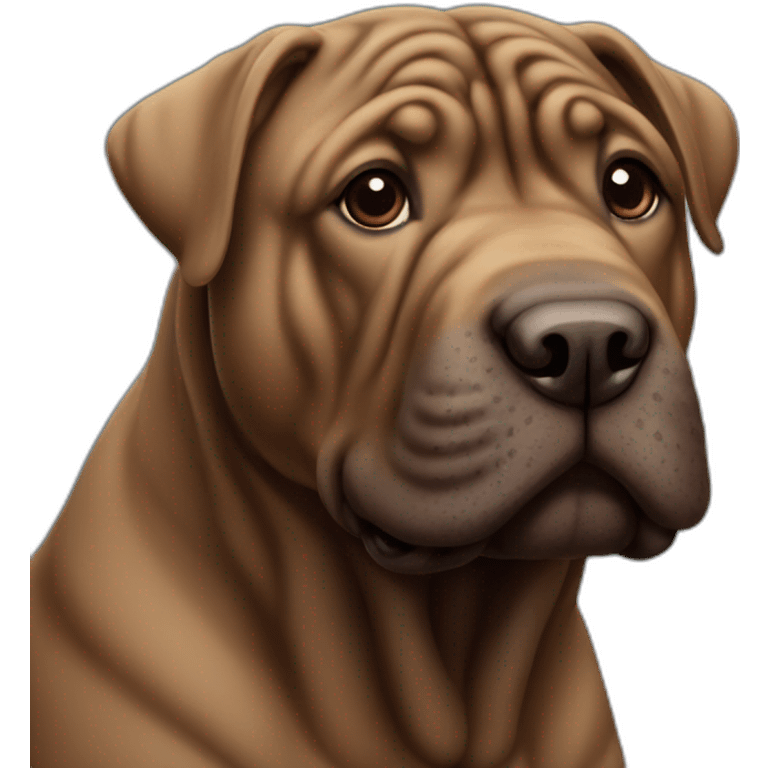 Chocolate shar-pei emoji