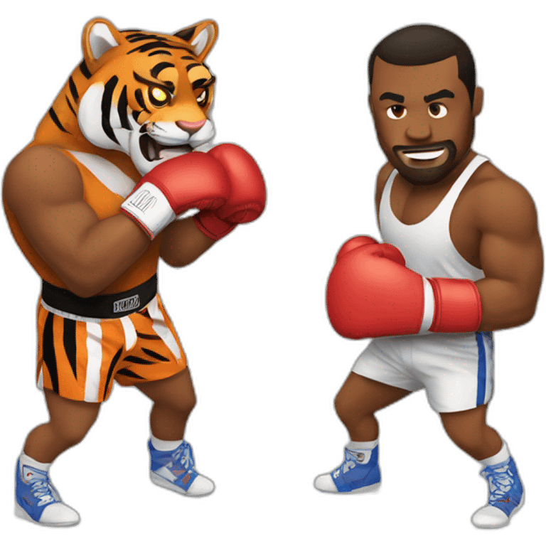 Tyson boxing with a tiger emoji