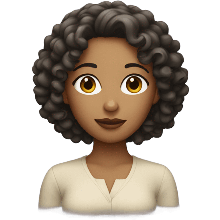 A olive skinned woman with curly hair (volume black curls) emoji