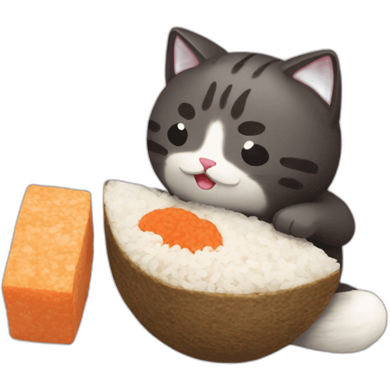 cat-eat-onigiri emoji