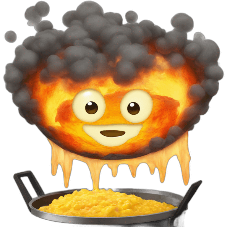 calcifer from howl's moving castle eat scrambled eggs emoji