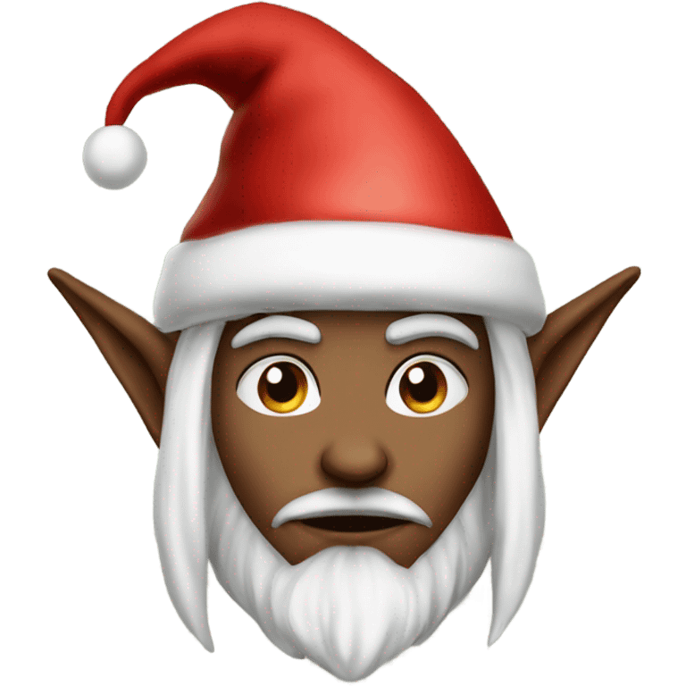 rogue male elf fantasy wearing santa hat emoji