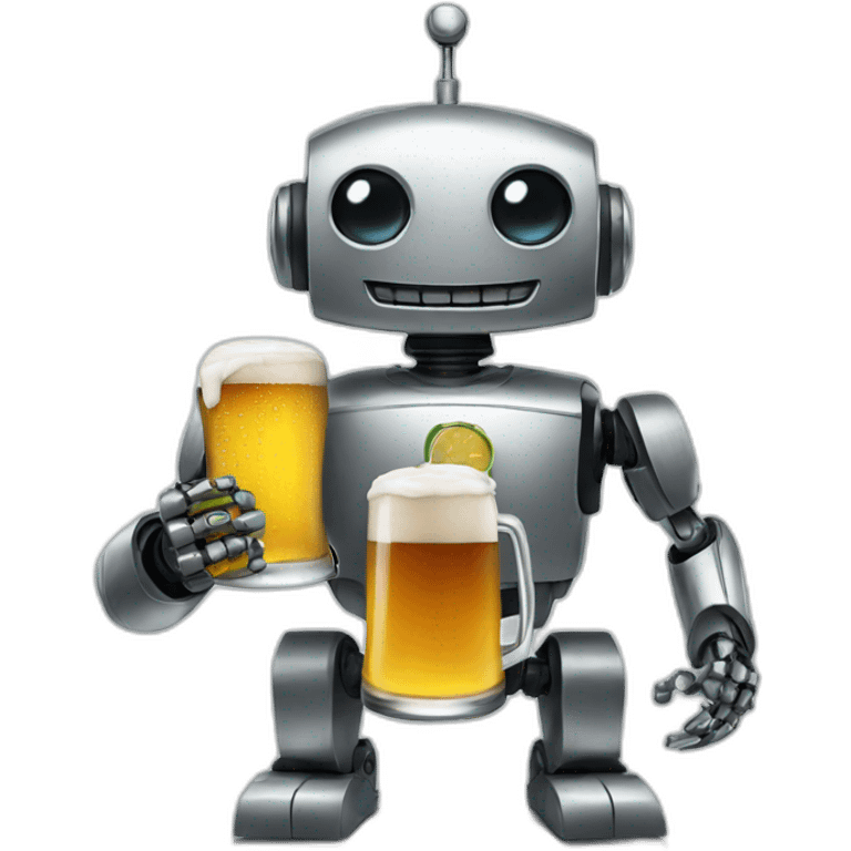 Robot with beer emoji