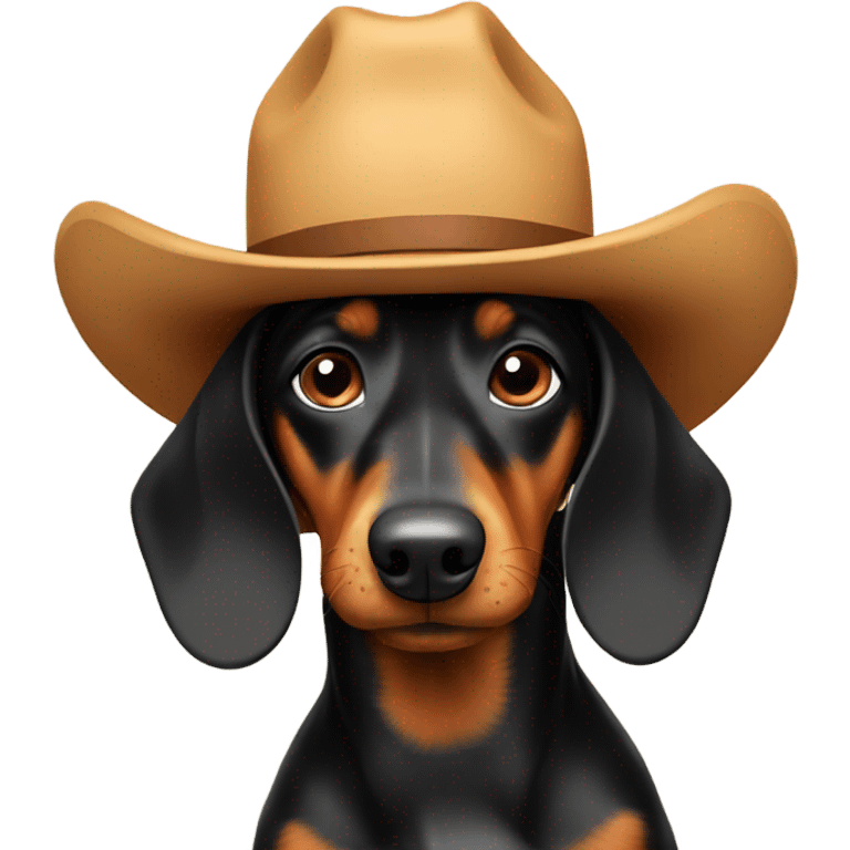 Daschund wearing cowboy hat emoji