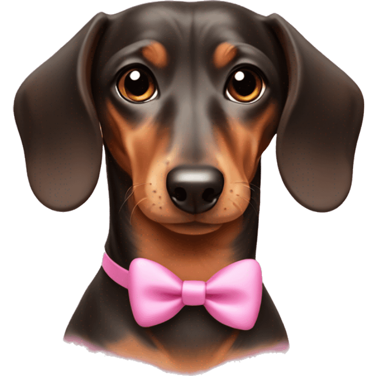 Dachshund with pink bow  emoji